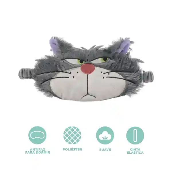 Antifaz Para Dormir Disney Cat Lucifer Peluche Gris Miniso