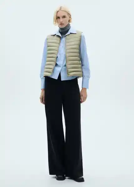 Chaleco Blanvest Verde Pastel Talla L Mujer Mango
