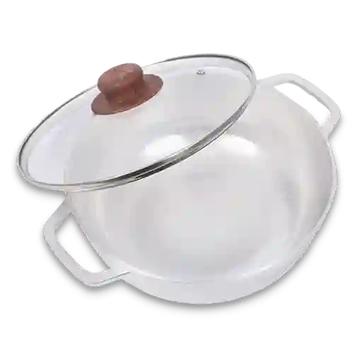 Universal Caldero Fundido + Tapa Vidrio 22 cm