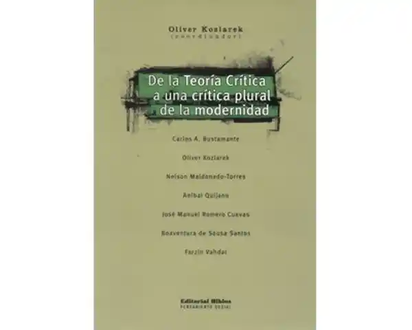 De la Teoría Crítica a Una Crítica Plural - VV.AA