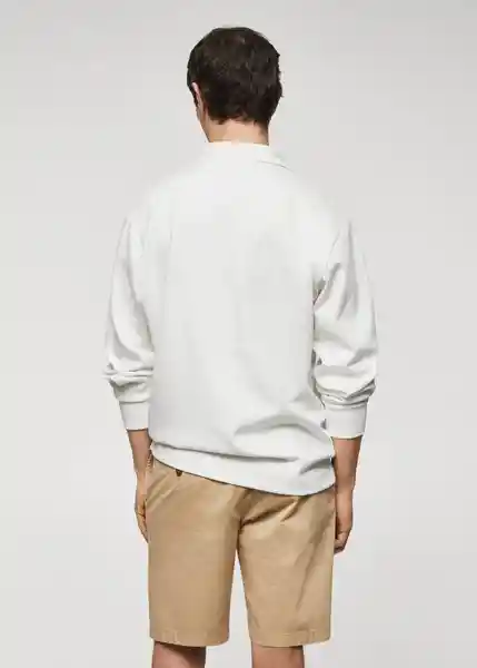 Camisa Polo Petén Blanco Talla L Hombre Mango