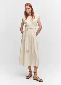 Vestido Anuk-h Off White Talla L Mujer Mango