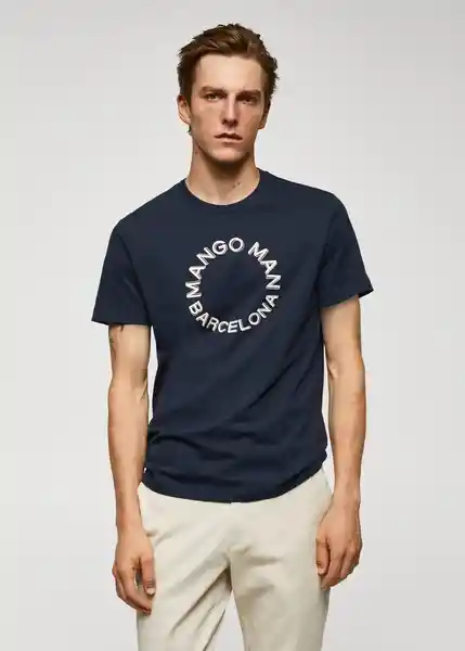 Camiseta Logohe-H Navy Talla XS Hombre Mango