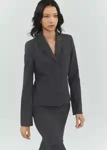 Blazer Americana Elfo Gris Claro Vigoré Talla M Mujer Mango