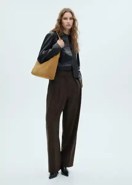 Bolso G Piramide Camel Talla 99 Mujer Mango