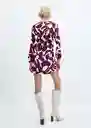 Vestido Murcia Burdeos Talla M Mujer Mango