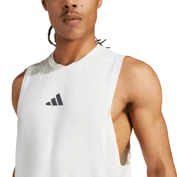Adidas Camiseta D4T Int Tank Entrenamiento Hombre Blanco Talla M