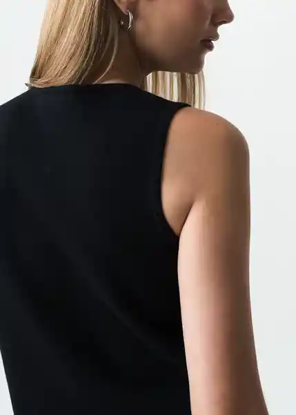 Chaleco Tejido Mujer Negro Ultraoscuro Talla S 583G002 Naf Naf