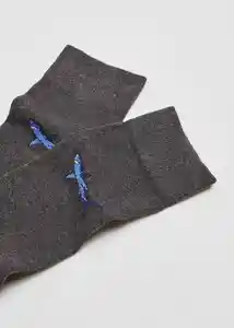 Calcetines Shark Gris Talla 42 Hombre Mango