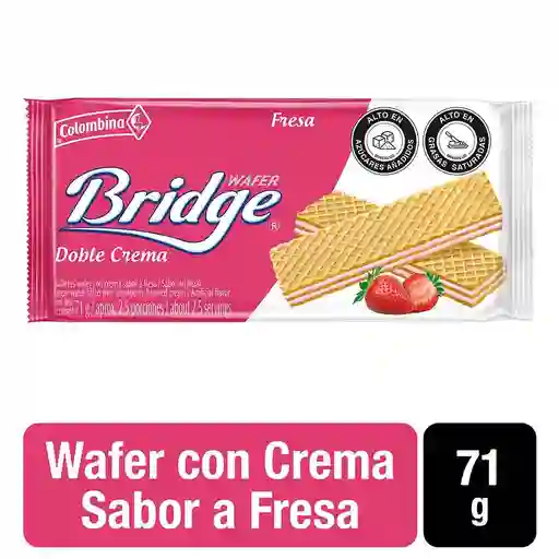 Bridge Galleta Wafer Doble Crema Sabor a Fresa