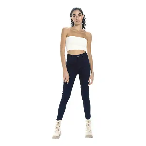 Jean Rise Skinny Mid Azul Oscuro Talla 10