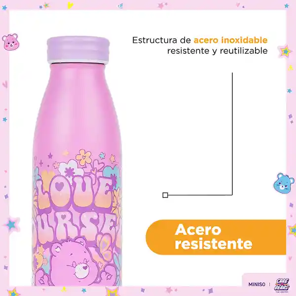 Vaso de Acero de la Colección Care Bears Rosa Miniso