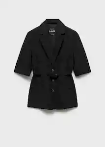 Blazer Americana Argelia Negro Talla S Mujer Mango