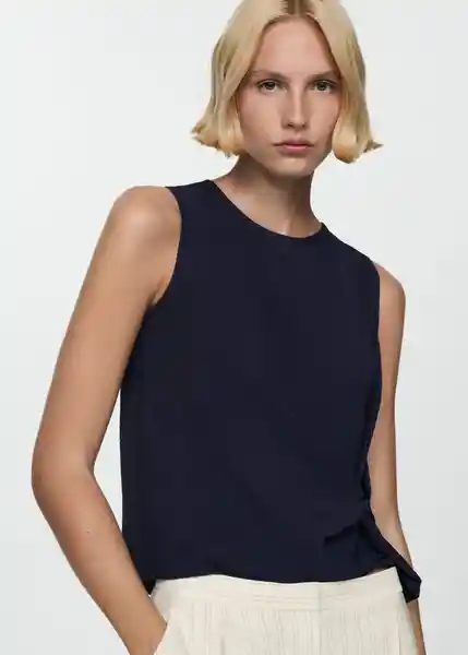 Top Burbu-h Navy Talla M Mujer Mango