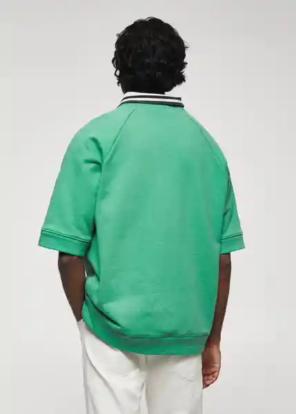 Buzo de Sudadera Pista Verde Talla S Hombre Mango