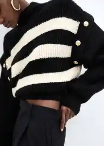 Buzo Jersey Double Negro Talla L Mujer Mango