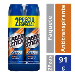 Desodorante Speed Stick 24/7 Xtreme Ultra en Aerosol 91 g x 2