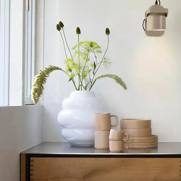 Villa Collection Florero Burbuja Blanco 20 cm