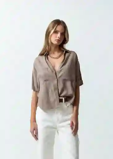 Camisa Mujer Gris Fungi Medio S 011G367 Naf Naf