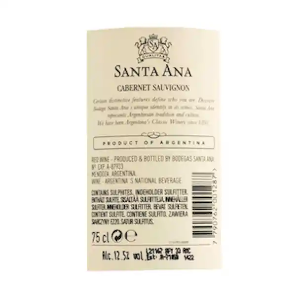 Santa Ana Vino Tinto Cabernet Sauvignon