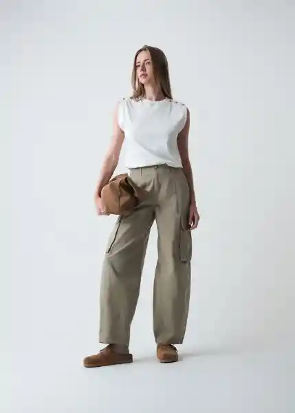 Camiseta Mujer Crudo Puro Claro Talla S 509g057 Naf Naf