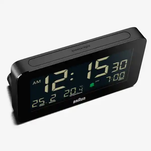 Braun Reloj Despertador Con Temperatura Negro