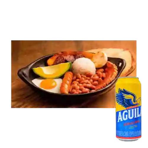 Combo Bandeja Paisa + Aguila 473 ml