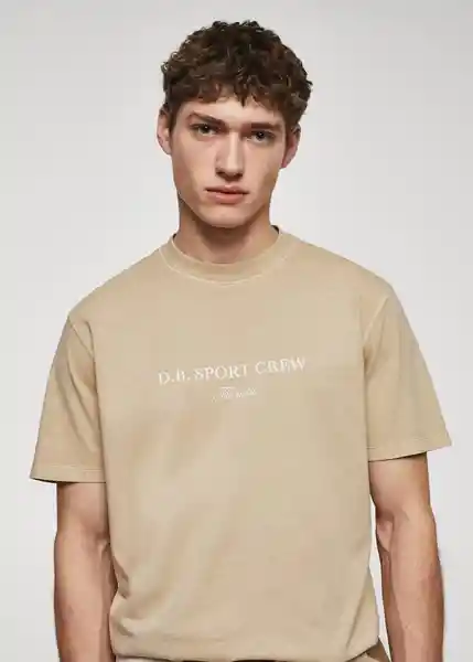 Camiseta Crew Beige Talla M Hombre Mango