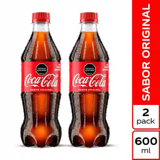 2 x Coca-Cola Gaseosa Sabor Original 600 mL x 2 Und