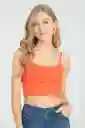 Crop Top Tiras Malibu Color Naranja Talla S Ragged