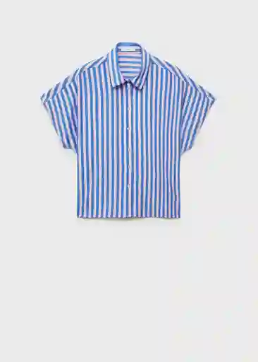 Camisa Mykonos Azul Talla L Mujer Mango