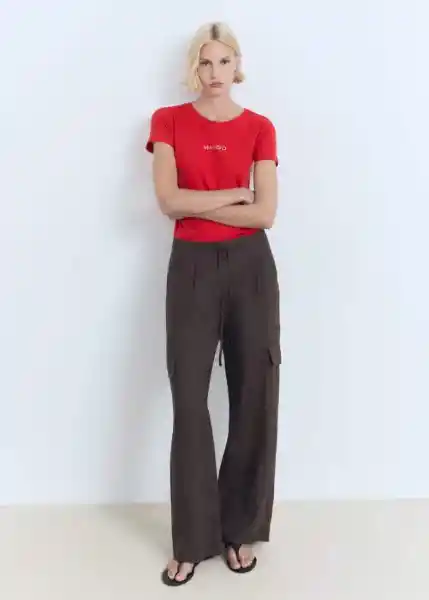 Camiseta Mangolog-H Rojo Talla S Mujer Mango