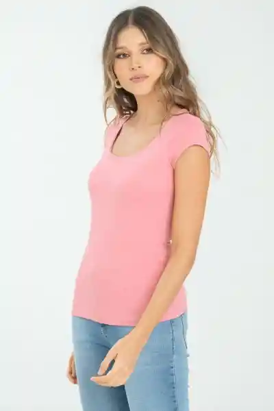 Camiseta Basica Gotera Color Rosado Oscuro Talla M Ragged