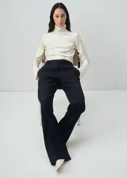 Pantalón Varsovia Navy Talla 36 Mujer Mango