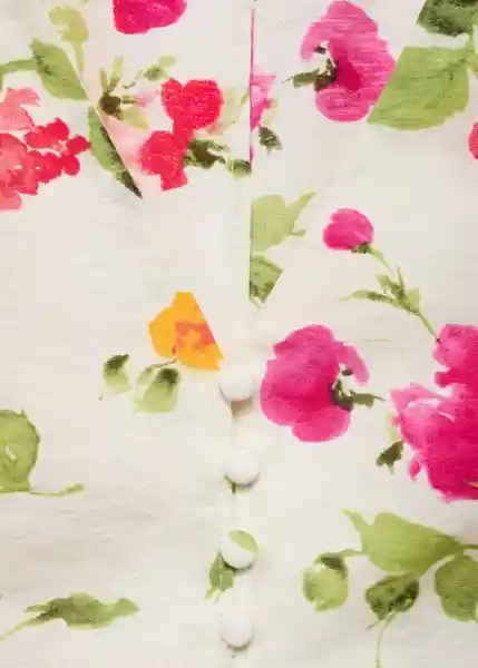Blusa Bouquet Crudo Talla S Mujer Mango