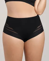 Panty Faja Clásico Con Control Suave De Abdomen Y Bandas De Tul 012903