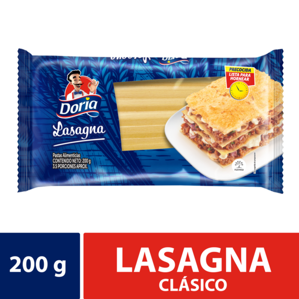 Doria Pasta Precocida para Lasaña 200 g