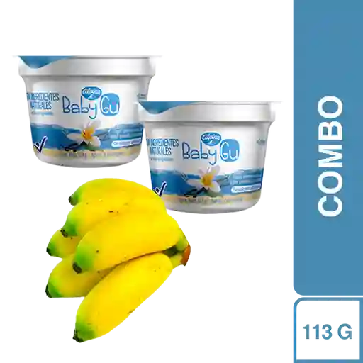 Combo Baby gu Yogurt Entero Sin Dulce + Banano Bocadillo