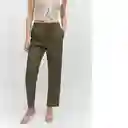 Pantalón Fluido Khaki Talla 18 Mujer Mango