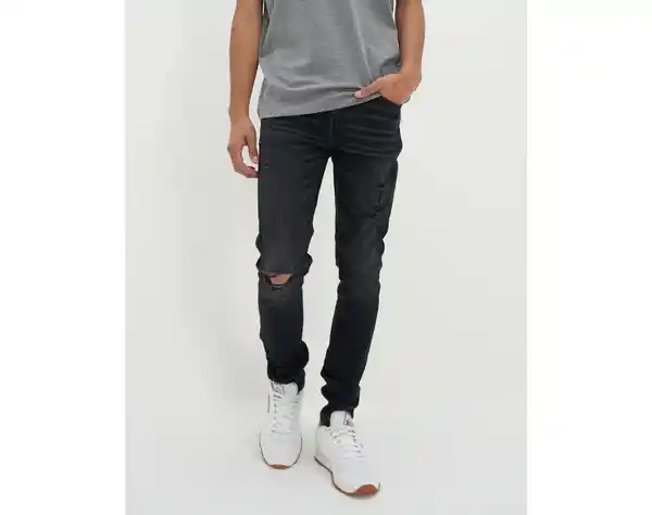 Jean Super Skinny Hombre Negro Talla 34 x 32 American Eagle