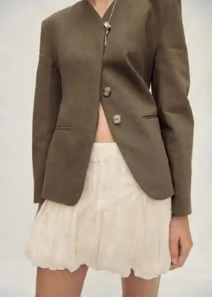 Falda Trilium Crudo Talla 38 Mujer Mango