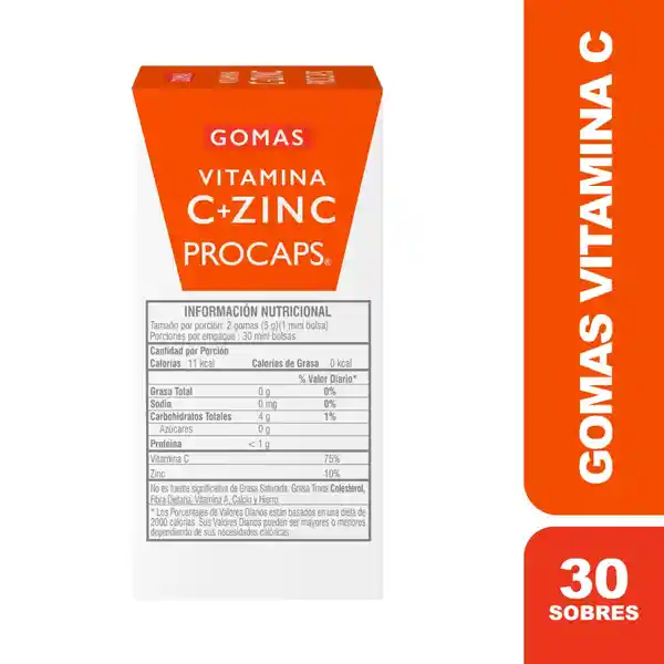 Vitamina C Procaps Multivitaminico+ Zinc Gomas Naranja