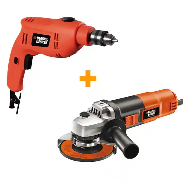 Black & Decker Set Pulidora 4.1/2 / Taladro 1/2