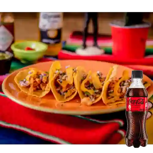 Combo Tacos Al Pastor + Coca Cola Sin Azúcar 400 ml