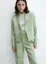 Blazer Americana Sevilla Verde Pastel Talla S Mujer Mango