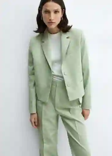 Blazer Americana Sevilla Verde Pastel Talla S Mujer Mango