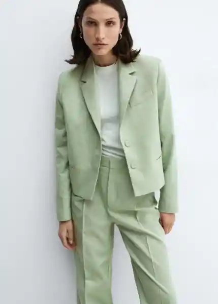 Blazer Americana Sevilla Verde Pastel Talla S Mujer Mango
