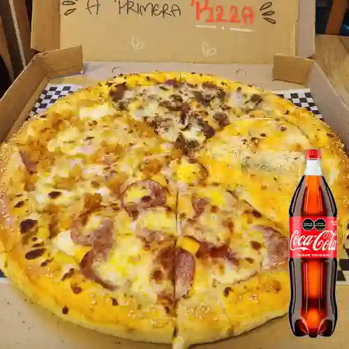 Pizza Grande 8 Porciones + CocaCola Org 1.5l