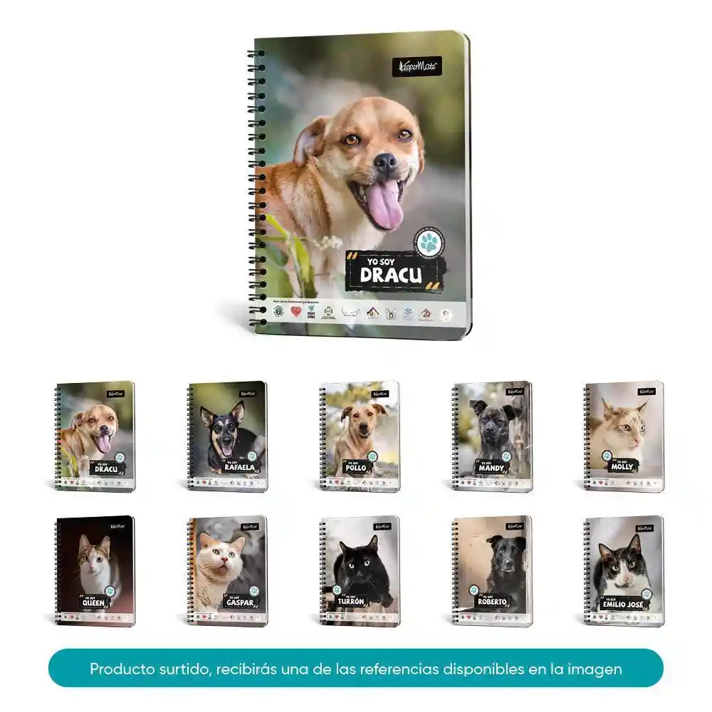 Keepermate Cuaderno Adopción Cuadriculado Argollado 80 Hojas