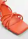 Sandalias Quad Naranja Talla 38 Mujer Mango